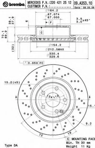 Тормозной диск COATED DISC LINE BREMBO купить