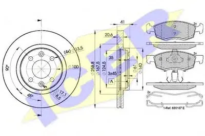 Комплект тормозов, дисковый тормозной механизм ICER купить