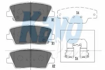 Комплект тормозных колодок, дисковый тормоз KAVO PARTS купить