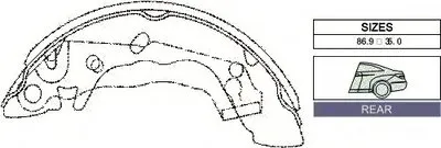 Комплект тормозов, барабанный тормозной механизм Rear brake pads for HYUNDAI/SUBARU/MITSUBISHI GOODWILL купить