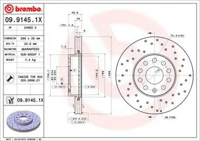 Тормозной диск BREMBO XTRA LINE BREMBO купить