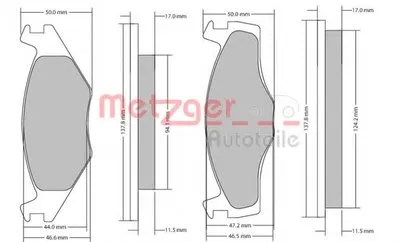 Комплект тормозных колодок, дисковый тормоз METZGER купить