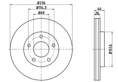 Тормозной диск PRO HELLA купить