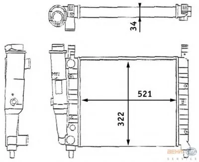 Радиатор, охлаждение двигателя BEHR HELLA SERVICE HELLA купить