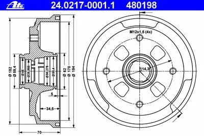 Тормозной барабан ATE купить