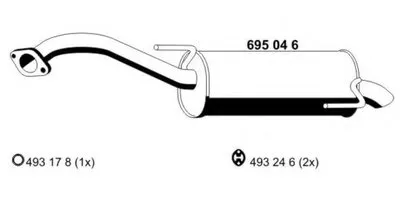 Глушитель выхлопных газов конечный ERNST купить