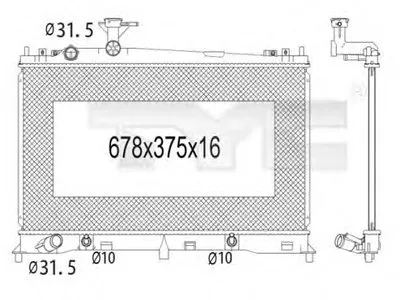 Радиатор, охлаждение двигателя TYC купить