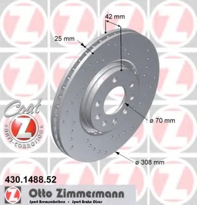 Тормозной диск SPORT BRAKE DISC COAT Z ZIMMERMANN купить