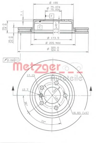 Тормозной диск HIGH CARBON / AP METZGER купить
