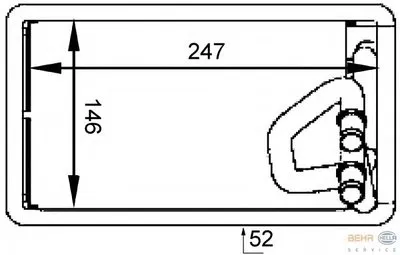 Теплообменник, отопление салона BEHR HELLA SERVICE купить