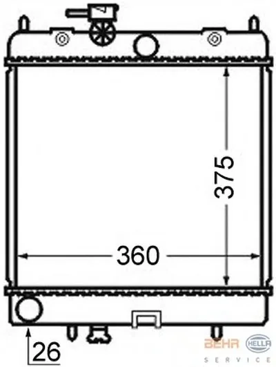 Радиатор, охлаждение двигателя BEHR HELLA SERVICE купить