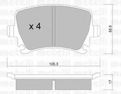 Комплект тормозных колодок, дисковый тормоз METELLI купить