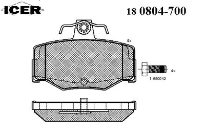 Комплект тормозных колодок, дисковый тормоз ICER купить