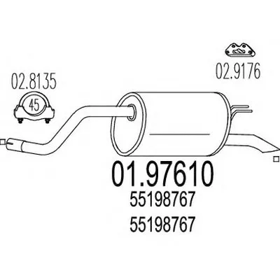 Глушитель выхлопных газов конечный MTS купить