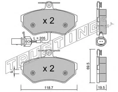 Комплект тормозных колодок, дисковый тормоз TRUSTING купить
