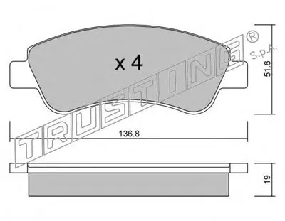 Комплект тормозных колодок, дисковый тормоз TRUSTING купить