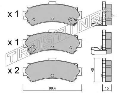 Комплект тормозных колодок, дисковый тормоз TRUSTING купить