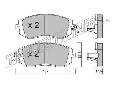 Комплект тормозных колодок, дисковый тормоз TRUSTING купить