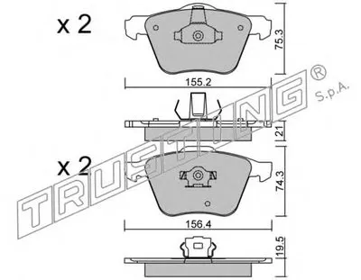Комплект тормозных колодок, дисковый тормоз TRUSTING купить