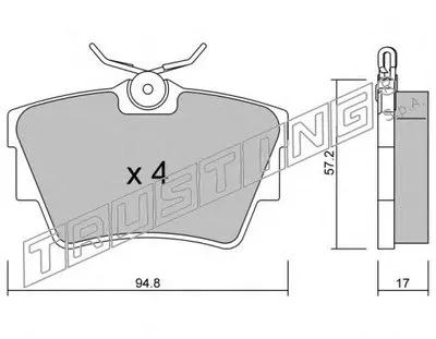 Комплект тормозных колодок, дисковый тормоз TRUSTING купить