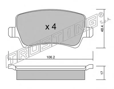 Комплект тормозных колодок, дисковый тормоз TRUSTING купить