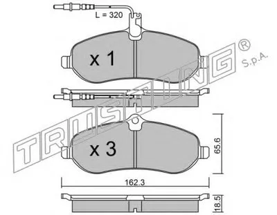 Комплект тормозных колодок, дисковый тормоз TRUSTING купить