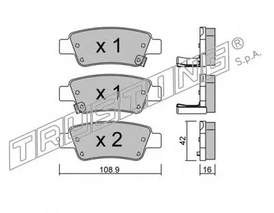 Комплект тормозных колодок, дисковый тормоз TRUSTING купить