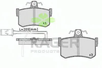 Комплект тормозных колодок, дисковый тормоз KAGER купить
