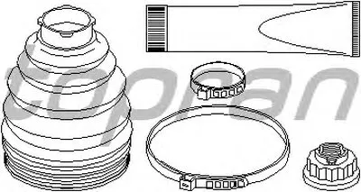 Комплект пылника, приводной вал TOPRAN купить