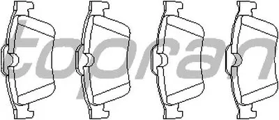 Комплект тормозных колодок, дисковый тормоз TOPRAN купить