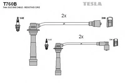 Комплект проводов зажигания TESLA купить
