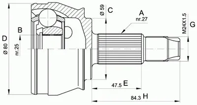 Шарнирный комплект, приводной вал SPIN OPEN PARTS купить