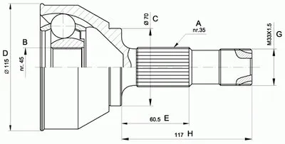 Шарнирный комплект, приводной вал SPIN OPEN PARTS купить