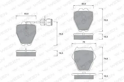 Комплект тормозных колодок, дисковый тормоз WEEN купить