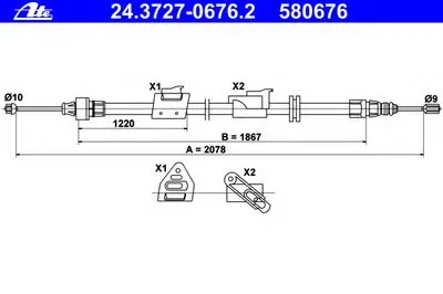 Трос, стояночная тормозная система ATE купить