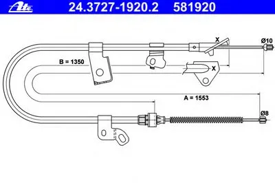 Трос, стояночная тормозная система ATE купить