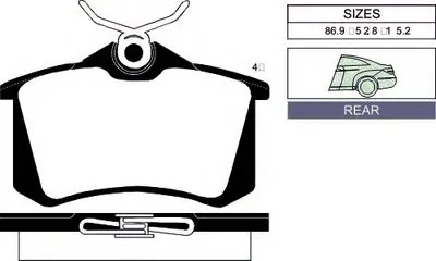 Комплект тормозных колодок, дисковый тормоз Rear brake pads for PEUGEOT/CITROEN/VAG/FIAT GOODWILL купить