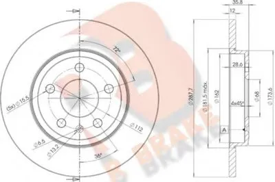Тормозной диск R BRAKE купить