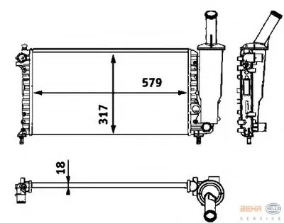 Радиатор, охлаждение двигателя BEHR HELLA SERVICE HELLA купить