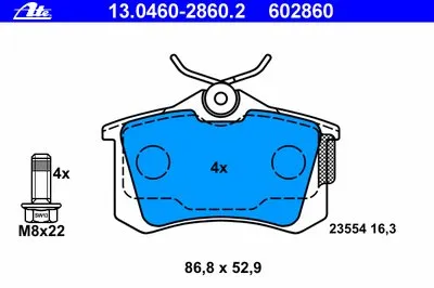 Комплект тормозных колодок, дисковый тормоз ATE купить