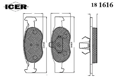 Комплект тормозных колодок, дисковый тормоз ICER купить