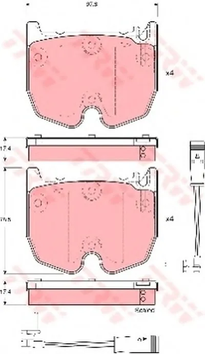 Комплект тормозных колодок, дисковый тормоз TRW купить