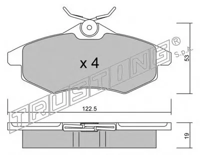 Комплект тормозных колодок, дисковый тормоз TRUSTING купить