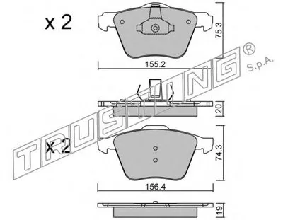Комплект тормозных колодок, дисковый тормоз TRUSTING купить
