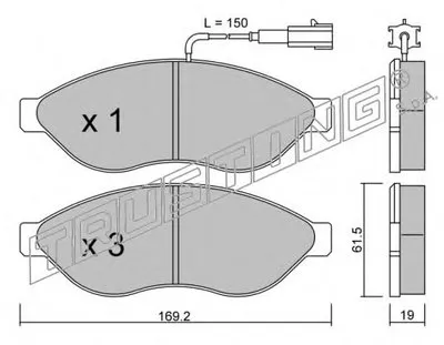 Комплект тормозных колодок, дисковый тормоз TRUSTING купить