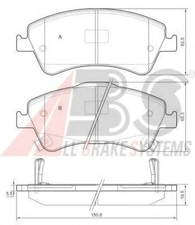 Комплект тормозных колодок, дисковый тормоз A.B.S. купить
