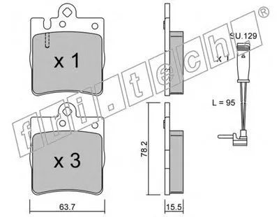 Комплект тормозных колодок, дисковый тормоз fri.tech. купить