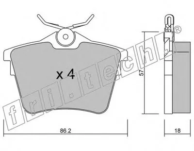 Комплект тормозных колодок, дисковый тормоз fri.tech. купить