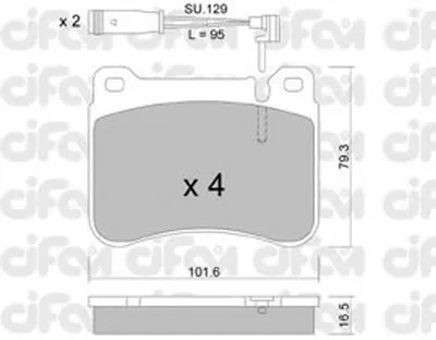 Комплект тормозных колодок, дисковый тормоз CIFAM купить