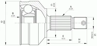 Шарнирный комплект, приводной вал SPIN OPEN PARTS купить